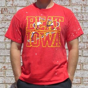 Iowa State Cyclones Beat Iowa Custom Bleach Tee XL